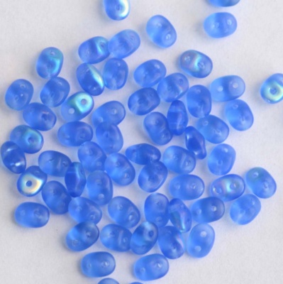 Superduo Blue Sapphire Matt AB 30060-28771 Czech Beads x 10g